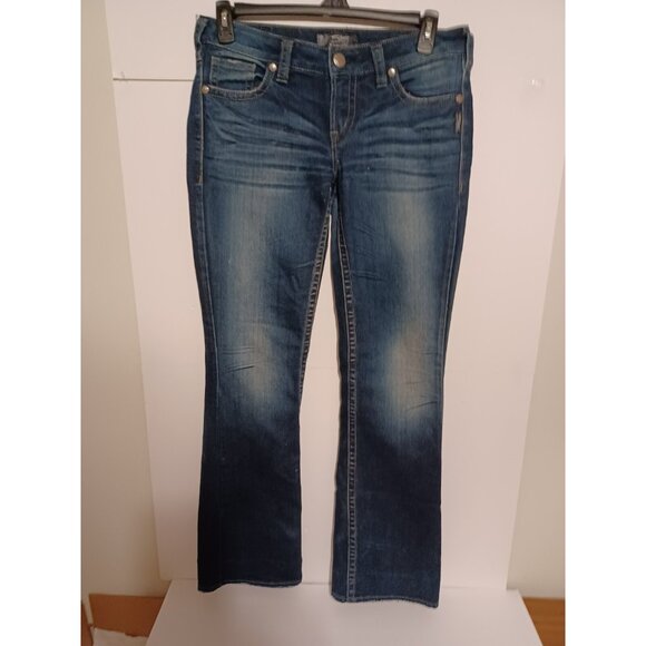 Silver Jeans Denim - Silver Jeans Aiko Women’s Size Tag reads 30x33 Measures 34x34 Blue Distressed